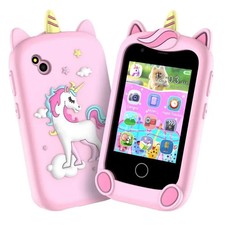 Téléphone Jouet Enfant de 4-10 Ans, Smartphone SOS Musique Jeux Podomètre Caméra