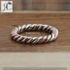 Bague rose bijou argent et cuivre allemand bracelet mariage torsadé trio