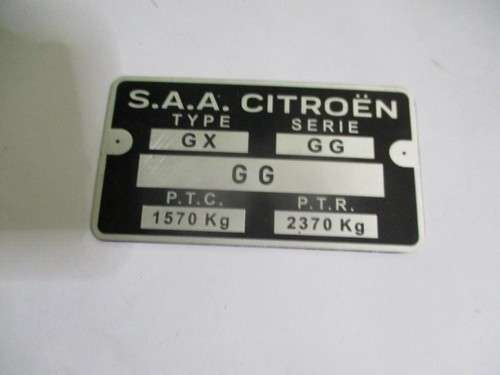 Plaque identification - plaque, d'identification