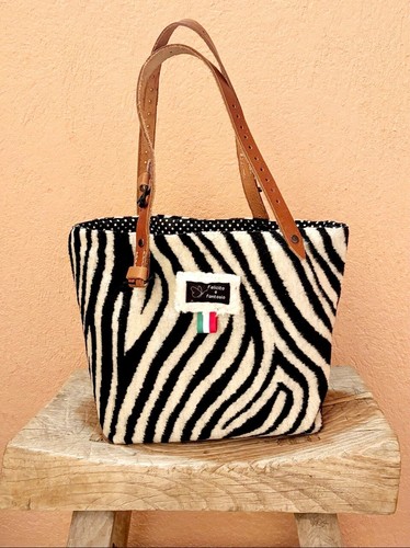 Sac cabas fait main zèbre - fait,