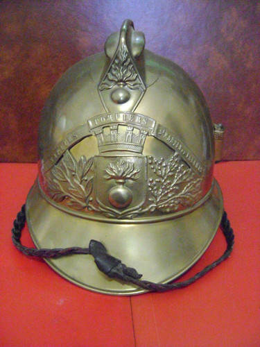 Ancien casque sapeurs - ancien, de