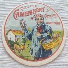 ANCIENNE ÉTIQUETTE FROMAGE CAMEMBERT  MALVINA SAINT PIERRE SUR DIVES CALVADOS