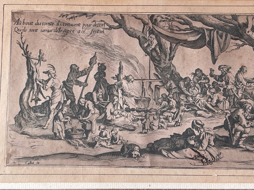 Gravure xviie signé jacques - signé,