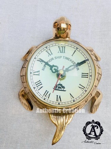 Horloge murale tortue laiton - horloge,