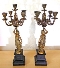 Paire candélabres bronze