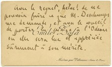 Autographe Emile Zola / carte