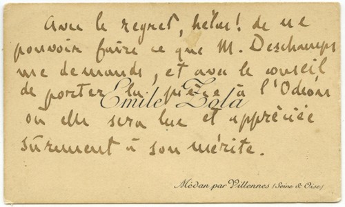 Autographe emile zola - emile,