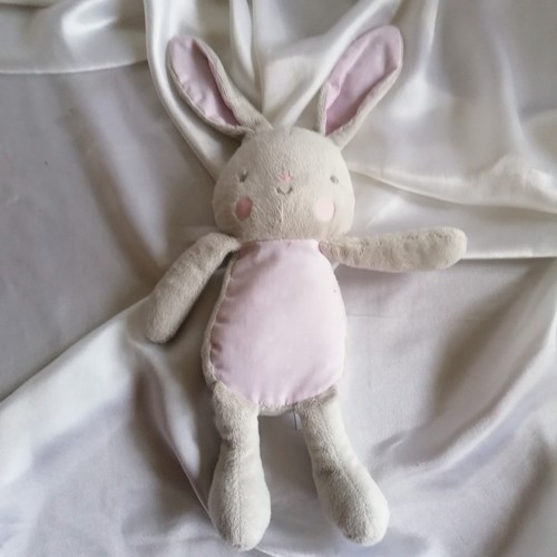 Doudou lapin gris - ,, rose