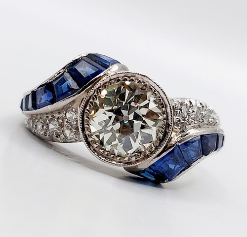 Bague art deco blanc - deco, or