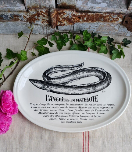 Ancienne assiette gien ovale - assiette,