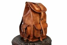 Sac à dos sac à dos cuir homme voyage école cartable ordinateur portable vint...