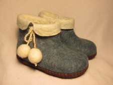 Pantoufles enfant, feutre cuir