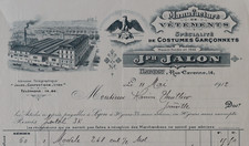 Facture LYON 1912 Costume