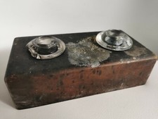 Ancien Encrier Vintage Double