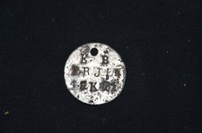 PLAQUE D'IDENTITE ALLEMANDE Mle 1878-E  B. B R  J I 4. 1.5 K. 51- 1°W-1914/1918