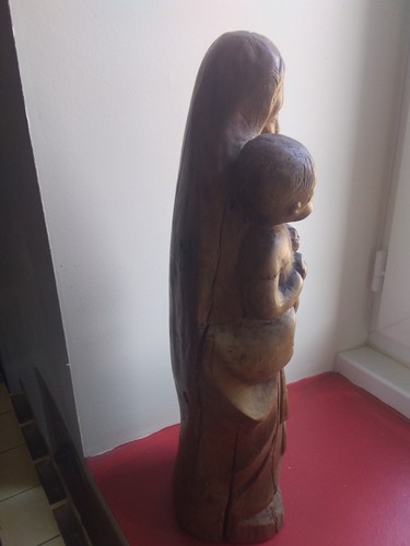 Statue bois vierge l - en,