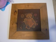 tableau ours  sur bois ,  deco