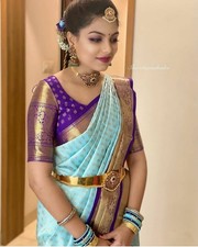 Neuf Créateur Mul Tissu Coton Sari Avec Chemisier Pour Indien Fonctionnel Porter