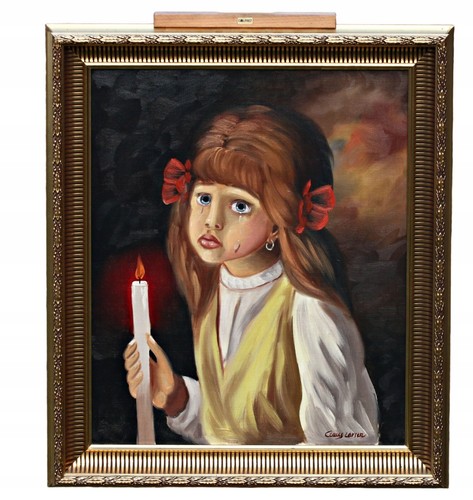 Tableau huile portrait signé - tableau,