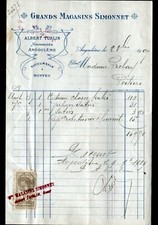 ANGOULEME / RUFFEC (16) GRAND MAGASIN SIMONNET "Albert TURLIN" en 1909