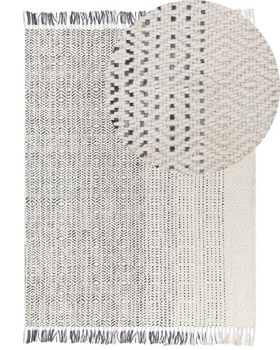 Tapis blanc gris laine - tapis,
