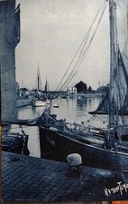 RARE CARTE POSTALE ANCIENNE DU PORT DE PORNIC