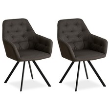 Chaise Salle à Manger 2 Chaises Salon Cuisine Design Fauteuil Gris Homestyle4u