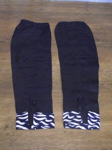 Paire manches soie bleu - de,
