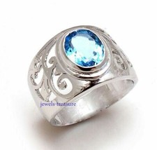 Naturel Bleu Gemme Topaze 925