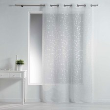 Rideau Voilage à Œillets "Petite Fleur" 140x240cm Blanc