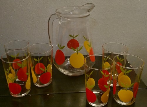 Ancien service orangeade 70s - orangeade,