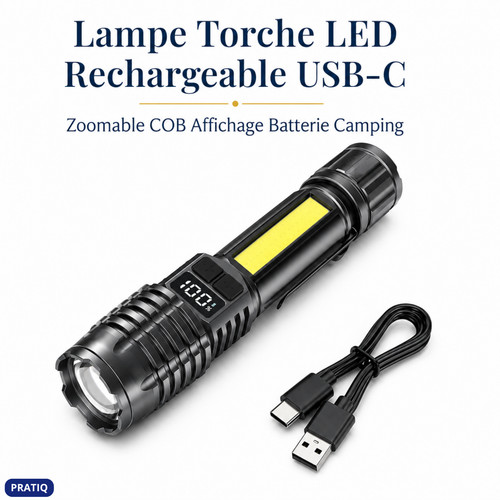 Lampe torche led rechargeable - torche,