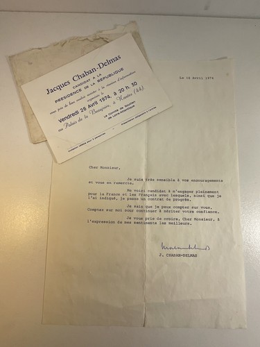 Autographe chaban delmas - autographe,