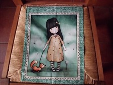 coupons tissu " Gorjuss "  +  fleurs verte