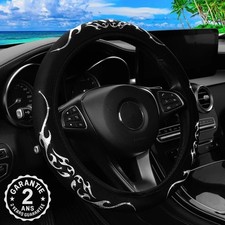 Housse Couvre Volant Motif Tribal Universel 15 Pouces Noir Rose Orange Gris 38cm