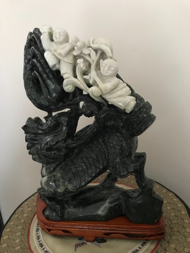 Sculpture figurine jade - sculpture, chien