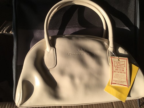 Sac main cuir crème - main, /