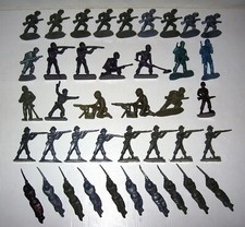 40 SOLDATS US & BRITISH INFANTRY 1:32 HUGONNET VILCO Copies DIVERS VINTAGE 1960s