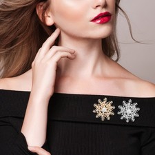  2 Pcs Broche Flocon De Neige