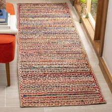 Tapis rectangulaire en jute coureur tapis naturel fait main style tressé tapi...