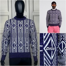 Gorgeous Dior Homme AW23 Technical Wool CD Diamond Round Neck Sweater