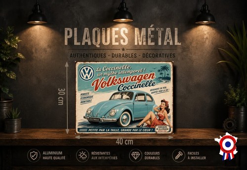 Plaque métal vintage - , vw