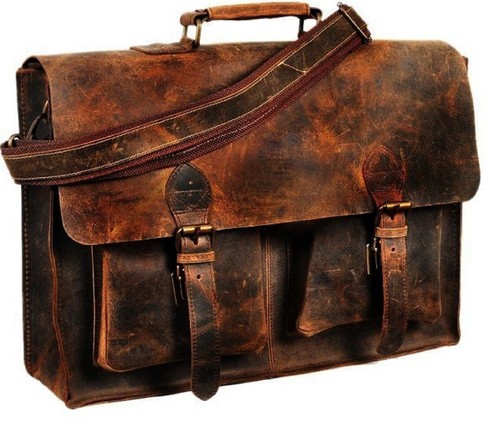 Vintage bull leather tote - bull,