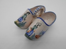 SUPERBE SALERON DOUBLE FORME DE SABOT EN FAIENCE DE QUIMPER HR