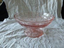 ANCIEN COMPOTIER ROSALINE EN VERRE TRES BON ETAT