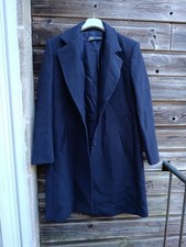 Manteau long bleu nuit coupe