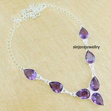 Collier cadeau fait main en argent sterling 925 bijoux pierres précieuses amé...