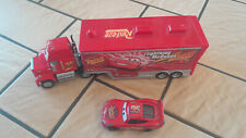 DISNEY PIXAR CAMION MACK HAULER AVEC VOITURE FLASH LIGHTNING MCQUEEN RUST EZE