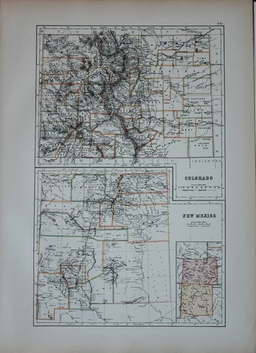 1897 ancien carte états - carte, États-unis