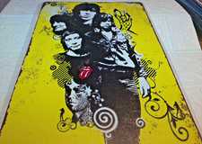 Plaque Métal Tôlée Vintage 20X30 ROCK ROLLING STONES   Neuf NEWS griH